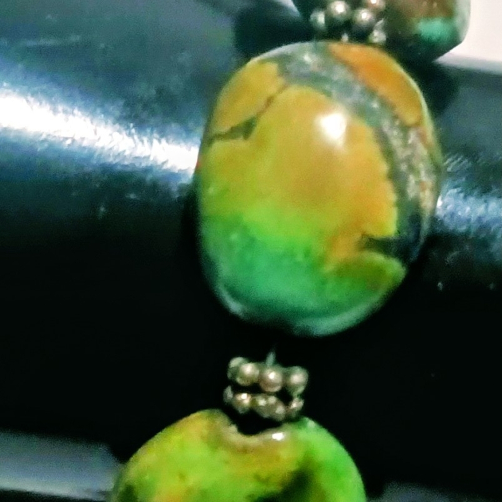 Green and Brown Beaded Necklace